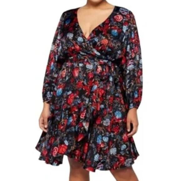 Chloe Kristyn Fallon Dress Floral Wrap NWT 1X - Picture 1 of 7